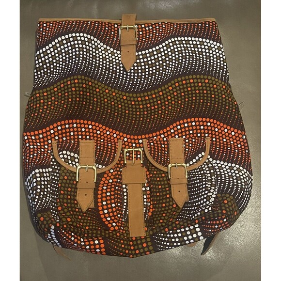 House Of Takura Sackpack In African Print x Leather Luxury Backpack New Rare main image 4